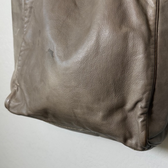 Vintage YSL Yves Saint Laurent Taupe Leather Shopper Tote - Picture 5 of 9